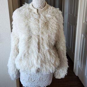 Crissa Boho Chic Hippie Vintage 70's Shag Bomber Jacket France Luxe Size M?